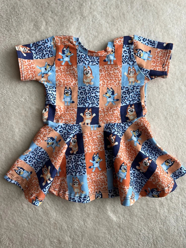 Blue dog peplum 2T