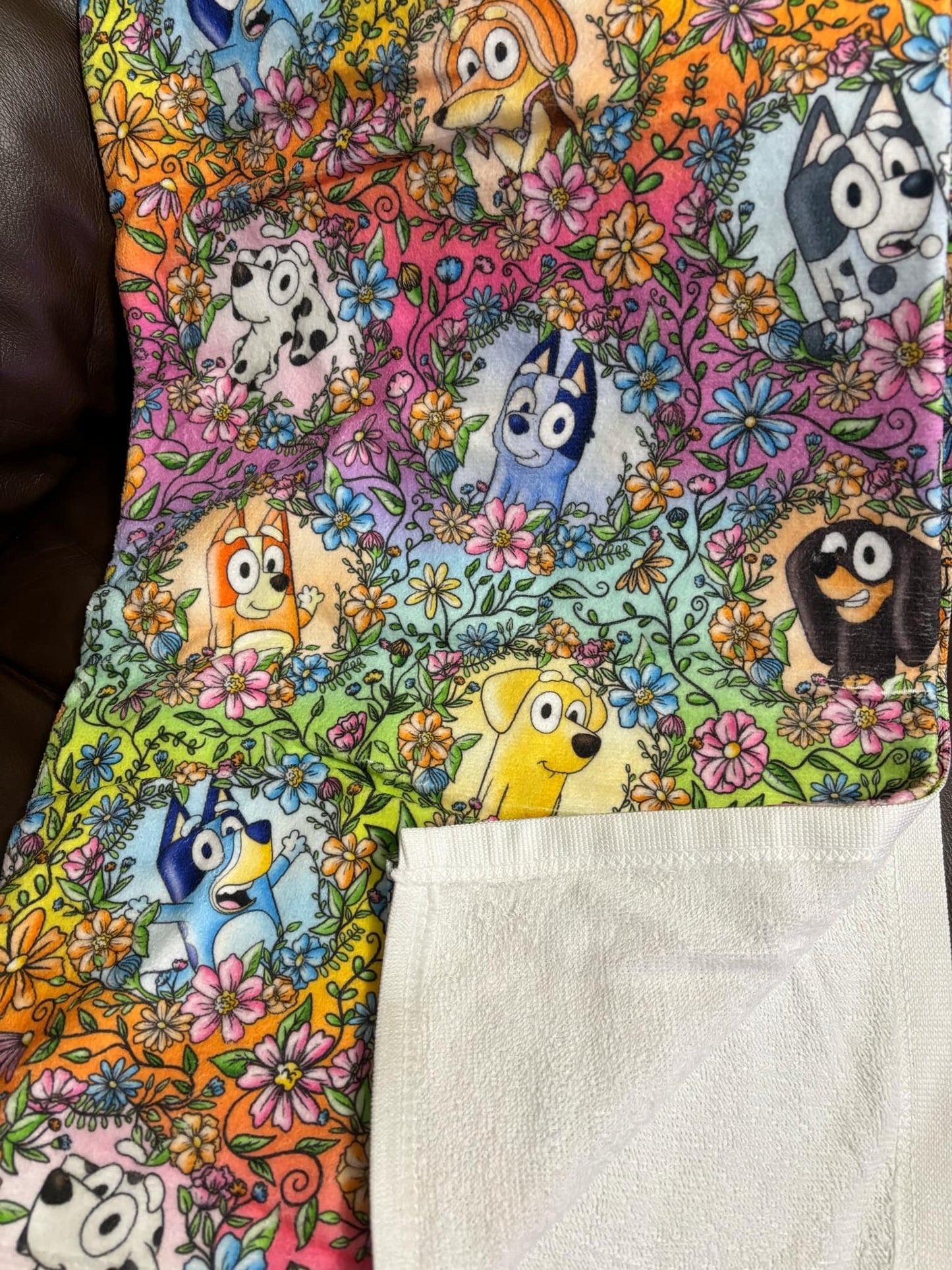 Floral Blue Dog Beach Blanket