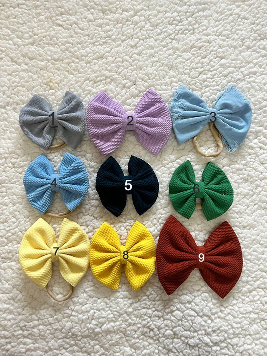 Solid Color Bows (Clips or Nylon)